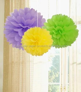 Paper Crafts Pom Poms Kids Birthday Party Decor POM Set Of Lavender Pale Green Paper Crafts Pom Poms Kids Birthday Party Decor POM Set Of Lavender Pale Green