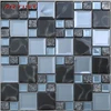 Big quantity sales no-slip black red and green 300*300mm glass mosaic wallpaper borders