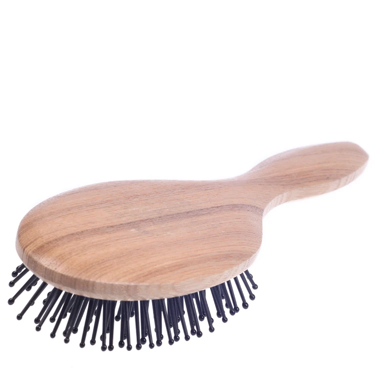 EUREKA DS9325 Paddle Cushion Wooden Hair Brush for All Hair Types Ball-Tip Nylon Pins Hairbrush