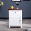 fancy nightstand classic mid-century Bedroom furniture European Painted White wooden hotel bedside table with drawer and cabinet