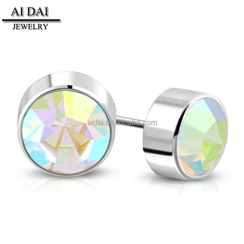 Not Allergic Ab Color Crystal Stud Earrings Low Cost Custom Not Allergic Ab Color Crystal Stud Earrings Low Cost Custom Stainless Steel