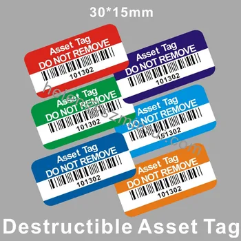 custom tamper proof asset tagging stickers property of company with