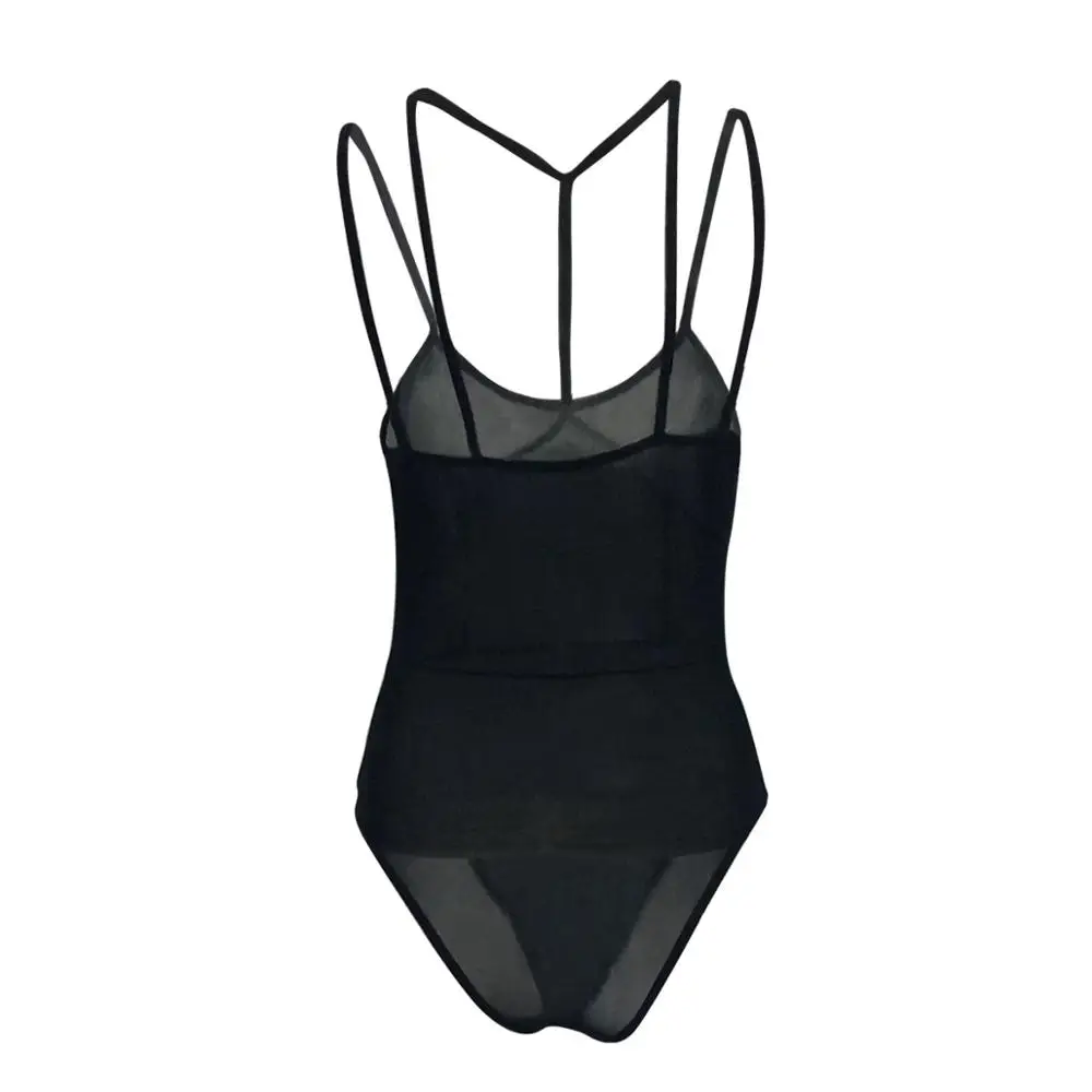 Women's Halter Neck Strap Sexy Backless Lace Bodysuit