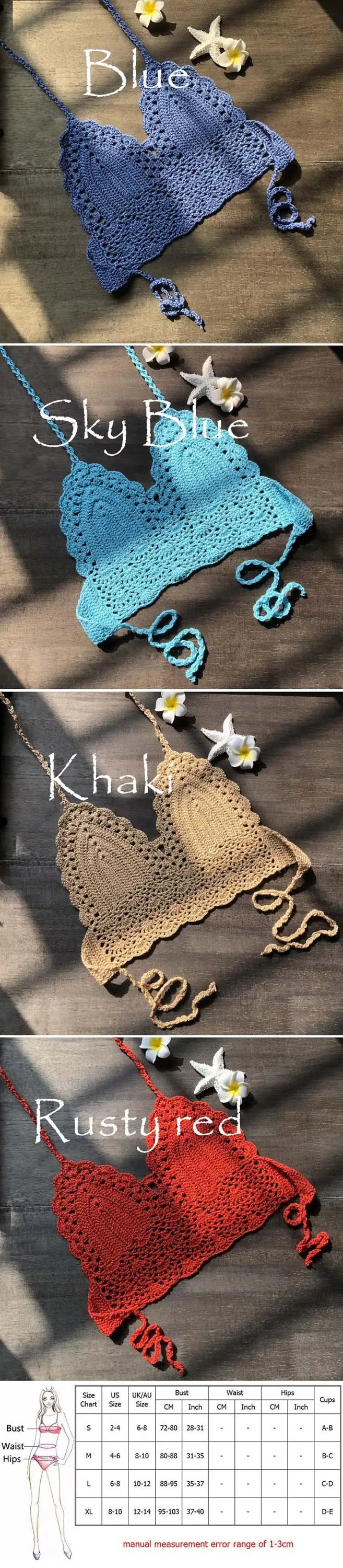 Hand crochet brown colour Charming bikini beachwear bikini set Knitted Bikini Swimwear 