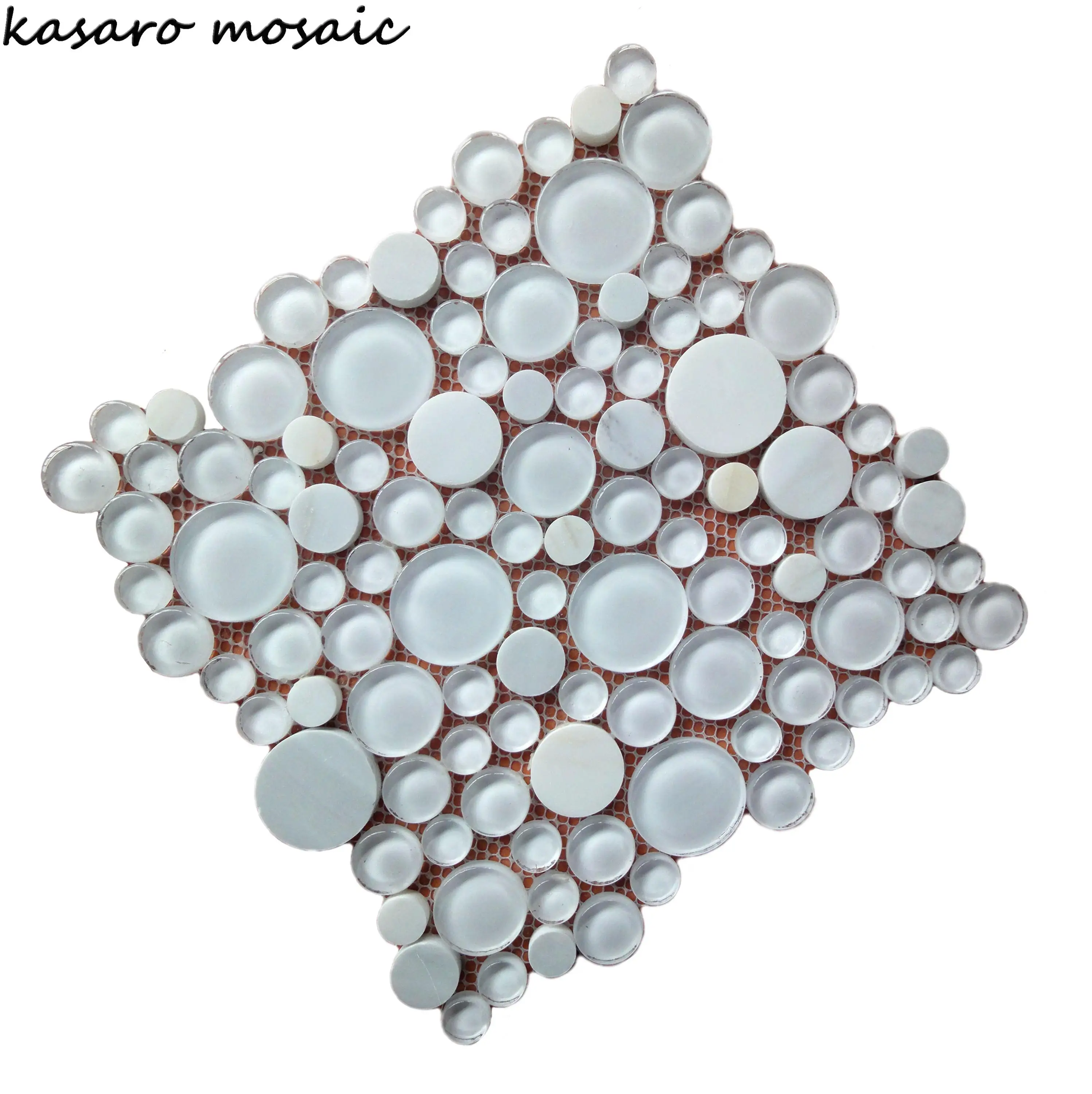 Milk White Stone Mix Glass Pebbles Mosaic Tiles Round Pebble Mosaic Medallion Floor Tile Patterns Glass Tile Pebble Mosaics
