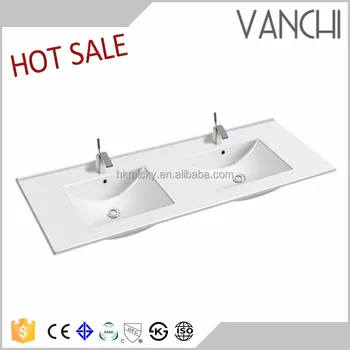 China Porcelain Large Size Rectangular Bathroom Double Wash Basin China Porcelain Large Size Rectangular