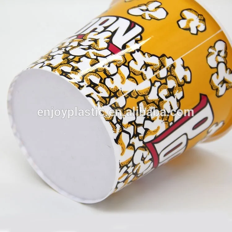 Novelty Place Retro Style Reusable 46oz Popcorn Bucket Plastic Popcorn