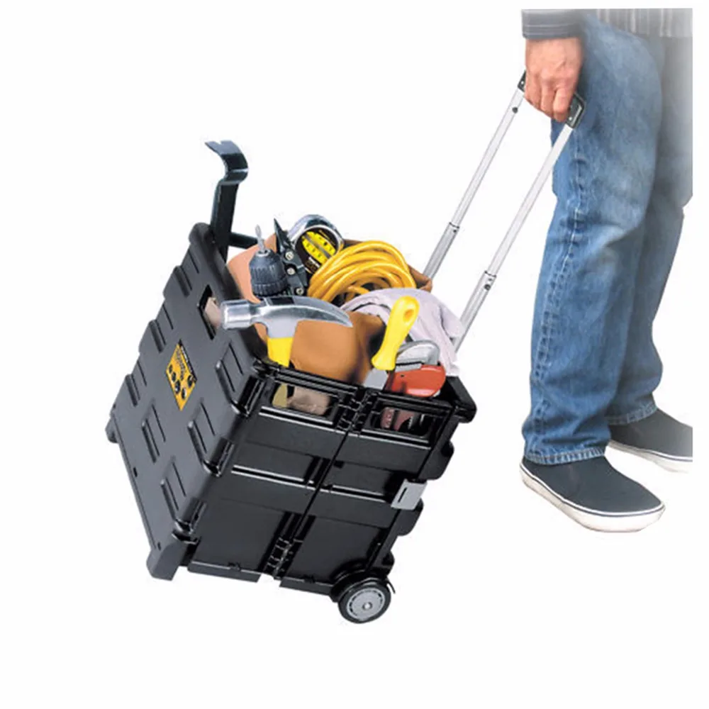 Woka Home Storage Box Cart Folding Luggage Cart Foldable Shopping Cart