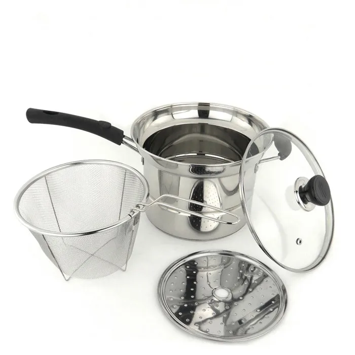 Multi-use Noodle Pot Tall Stainless Steel Pasta Pot/frying Pots With Tal Stainless Steel Lunch Pot