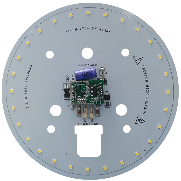 110v lm/W 80 Ra white pcb smd ac dob led module board for LED Motion Radar Sensor Ceiling Light