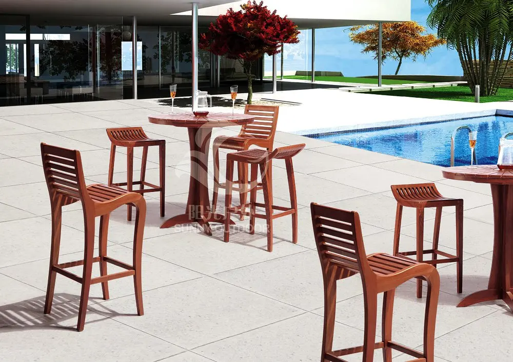 garden wooden furniture set high bar chairs and table set meri wood