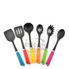 colorful 6 pieces nylon plastic kitchen too foodgrade kitchen utensils for cooking spaghe PP handle kids cooking utensils