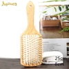 2019 Anti-static head massage wood hair comb health portable hair bag big size comb customized handle handmade comb