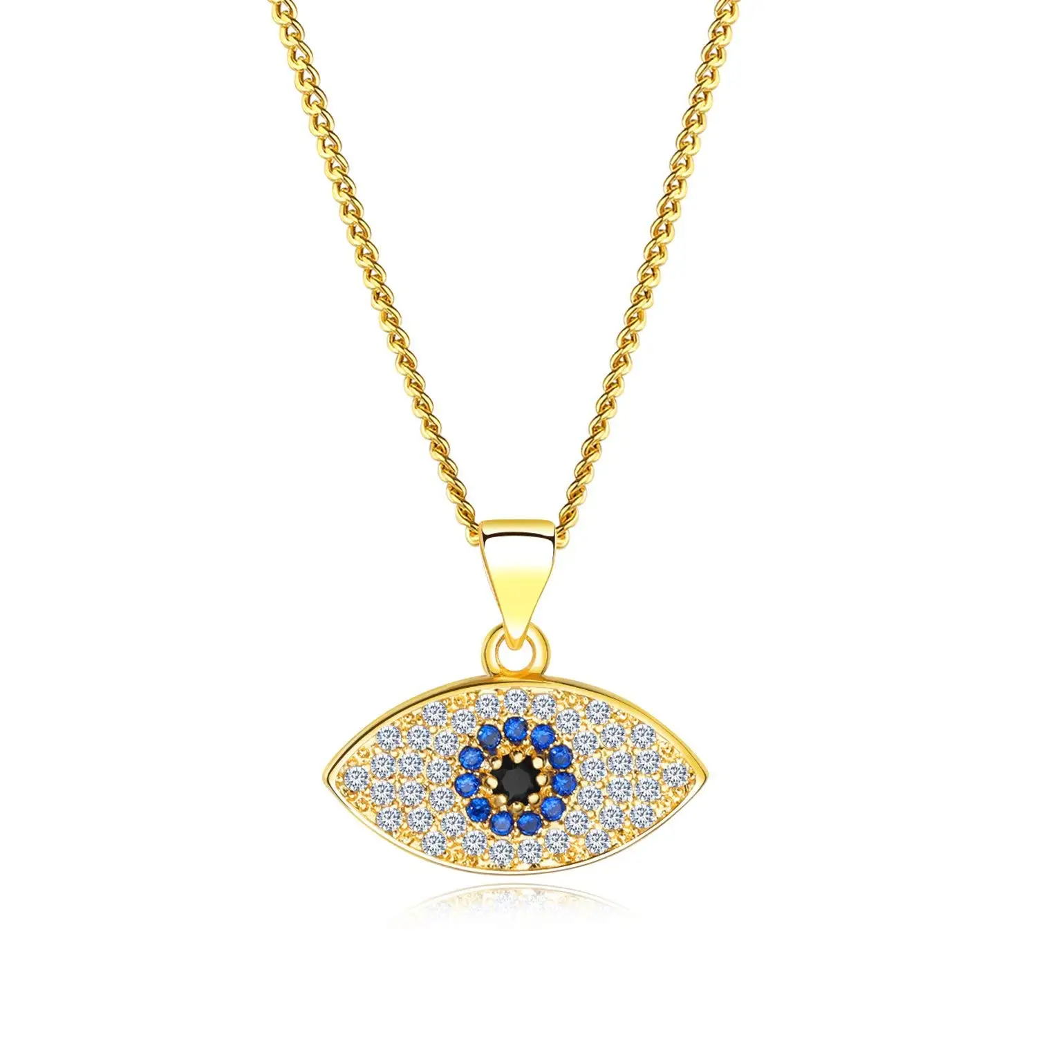 men's evil eye necklace gold