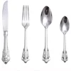 QT00267 elegant antique silver spoon fork knife cutlery flatware set