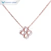Tianyu jewelry wholesale chain four clover leaf shape 925 sterling silver gold plated moissanite necklace pendant