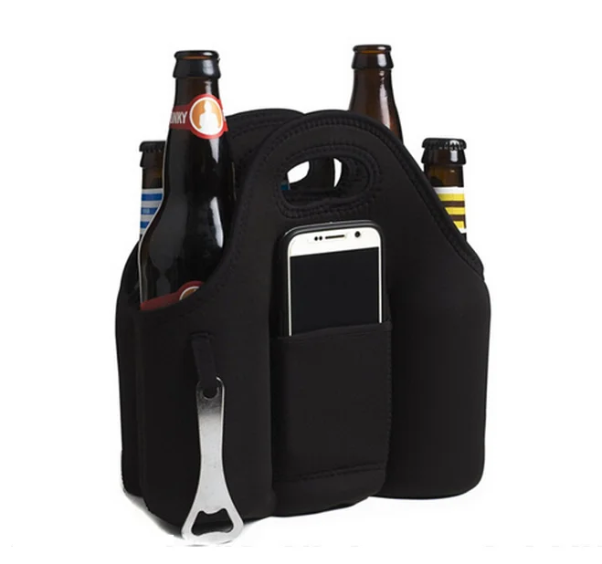 Portable Beer Can Cooler Bag Shoulder Bag Freezer Gel Wine Bottle
