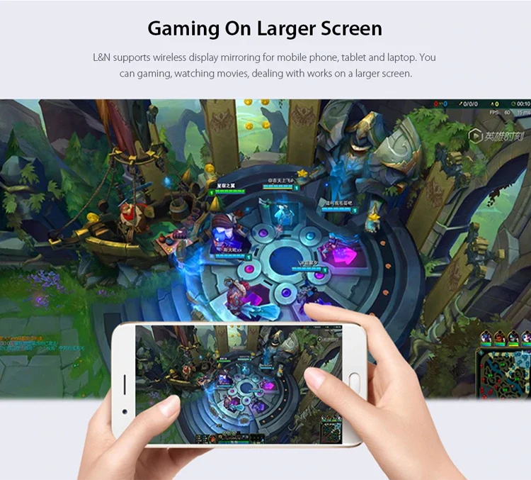 N3 model 180 ANSI lumens 300 inches screen 1080p Projector Android 6.0 1GB+8GB 30000 Hours Built-in 16000MA Battery