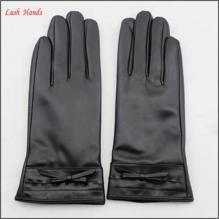 pu leather hand gloves women winter leather hand gloves