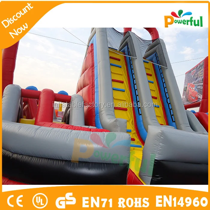 Racing Car Slide Obstacle Course/giant inflatable racing car for rental