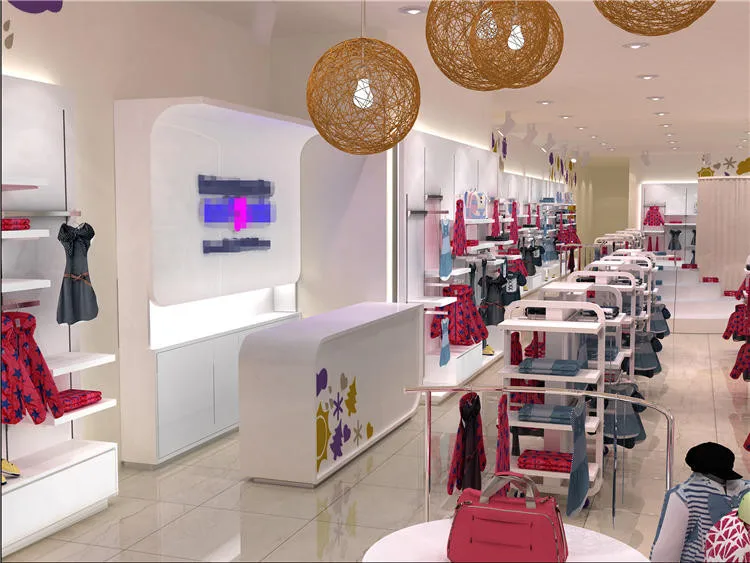 Custom Newest Design Fashionable Baby Clothes Store Design Baby