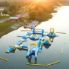 Hungary Inflatable Water Sport Park / Kids Inflatable Aqua Park For Lake