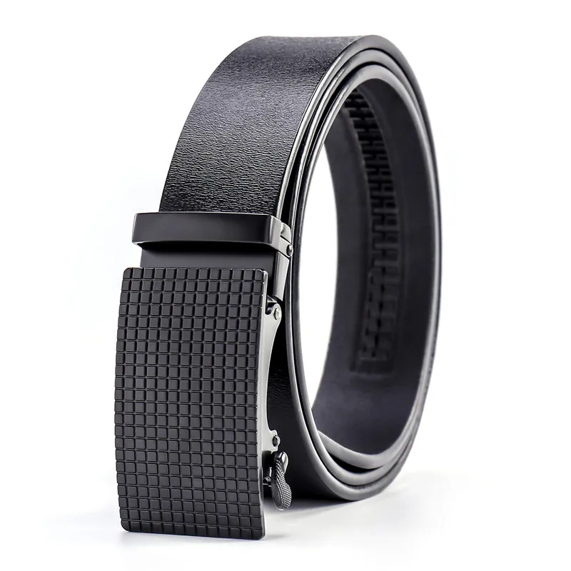 Lq Belt Cowhide Men's Genuine Leather Automatic Buckle Belts For Men ...