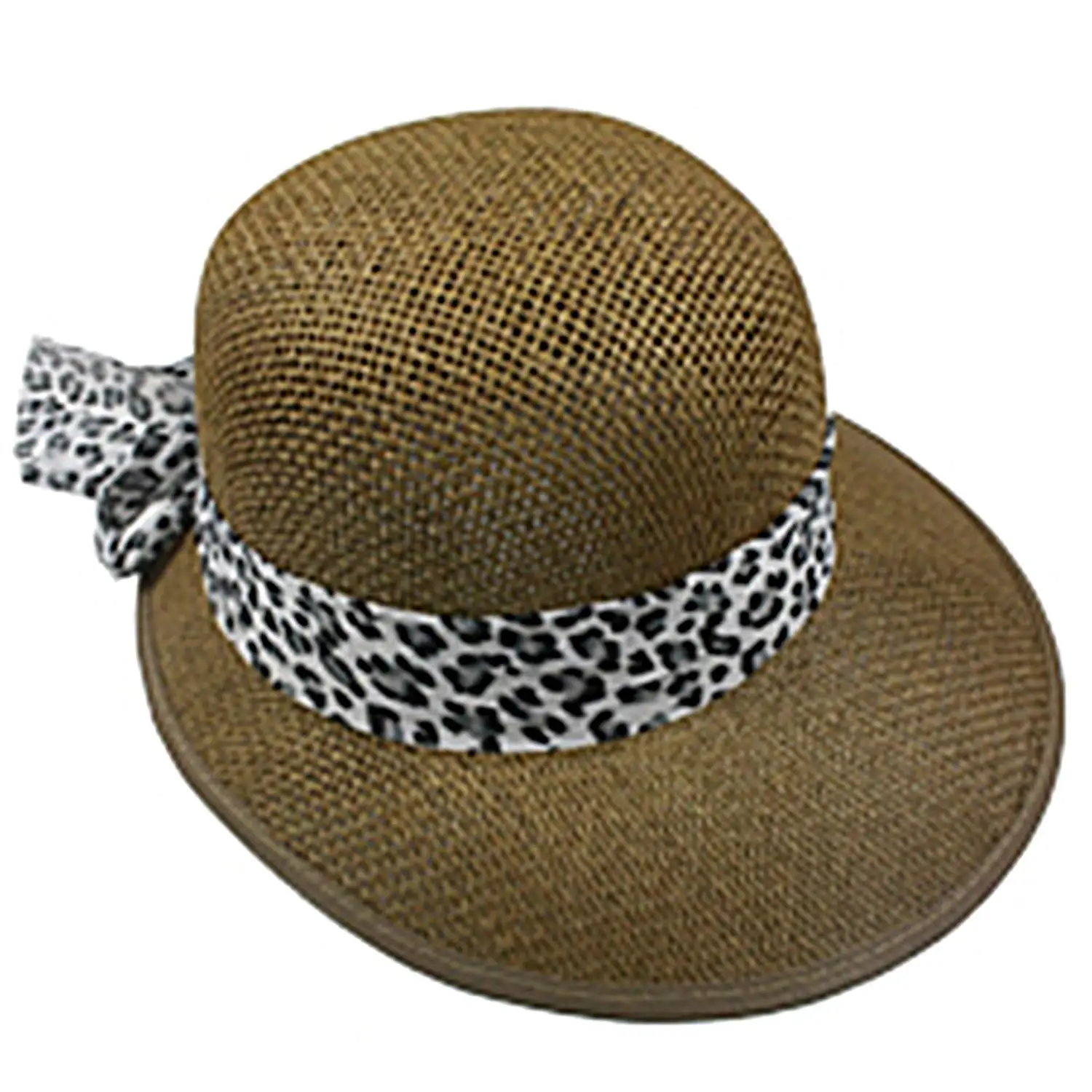 Silver Fever Women Summer Fancy Sun Hat Fits All (Brown with Cheetah)