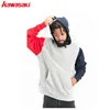 2019 low MOQ dye cotton fabric fleece inside custom pull over men cut sew color block hoodie