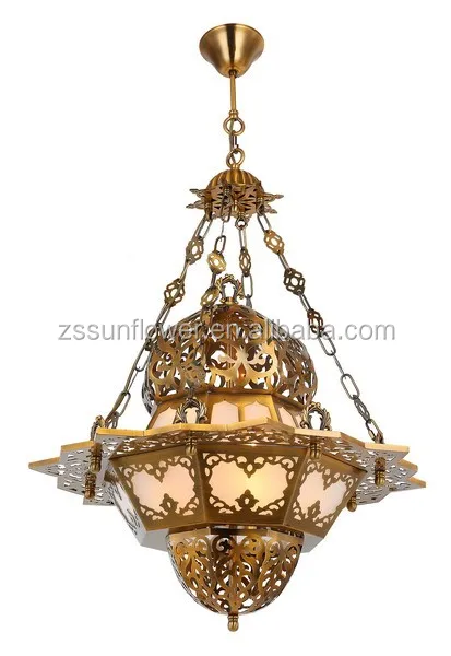 Egyptian lighting fixture handmade pendant light with carving flower