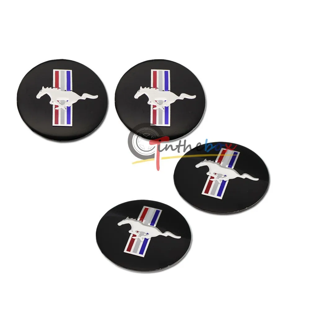 4pcs 56.5mm Wheel Center Hub Caps Running Horse Emblem Badge Sticker