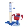 Pet Supplier Striped Sailor Style Cat Scratching Tower Fish Shaped Base with Soft Sofa