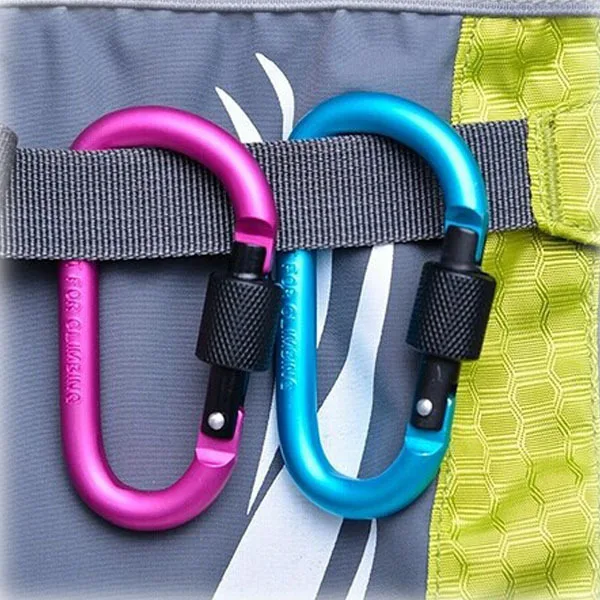 D Shape Steel Locking Carabiner Hook Carabiner Clip With Multiple