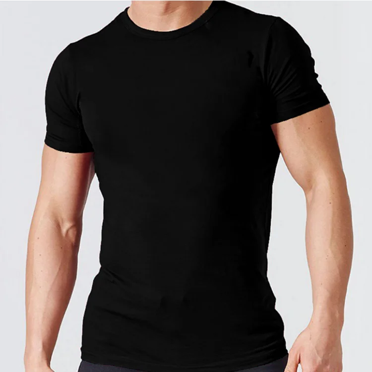 60% Cotton 40% Polyester Hot Basic Muscle Fit Seamless Men T-shirts ...