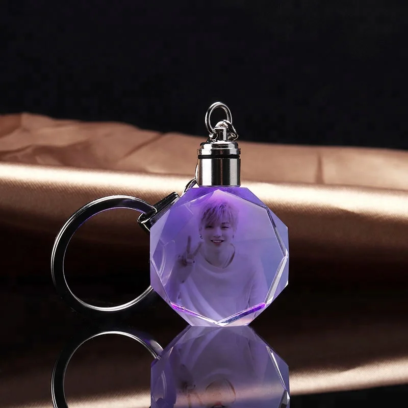 Wholesale Crystal Promotion Gift Crystal Keychain Smart Car Promotional Gifts Led Glass Keychain