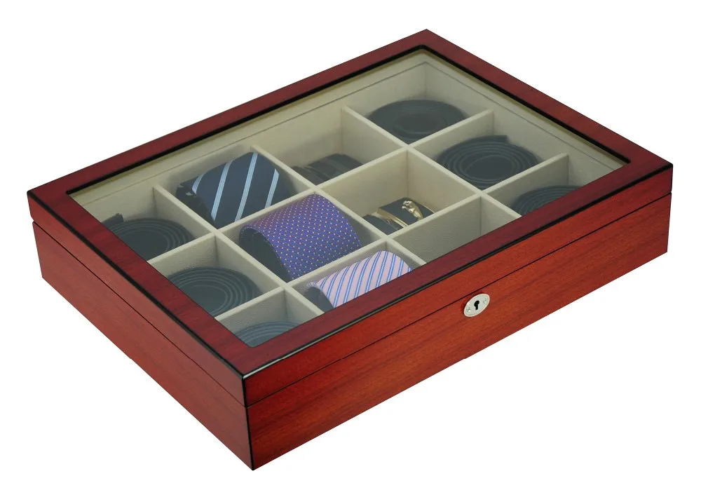 wooden tie box organizer