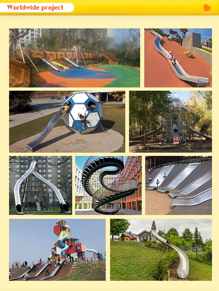 High Quality Long Spiral Stainless Steel Outdoor Playground Swimming Pool Slide