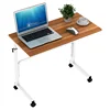 Height adjustable sofa side table sliding bedside computer table desk wood PC desk with wheels