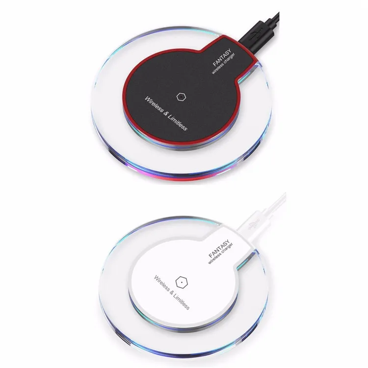 Fantasy Qi Wireless Charger Crystal Ufo Shape Charging Pad With Led Light For iPhone For Huawei