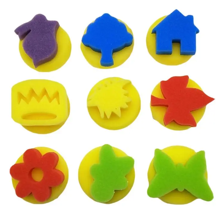 24 Pieces Painting Sponge Shapes Painting Stamps Crafting Painting Sponge  Kids Sponge, Assorted Color