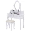 Wooden Makeup Artist MDF Bed Dressing Table With Mirror Drawer