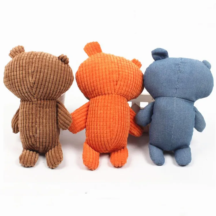 Wholesale Bear Shape Pet Toy Squeaker Plush Dog Toy With Grinding Teeth