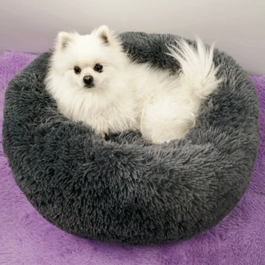 Abrigo de lana para perro cama redonda para mascotas cojín