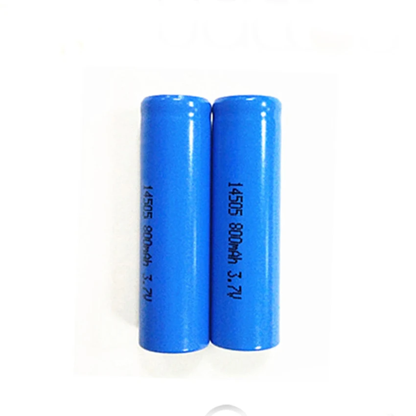 Rechargeable Lithium Ion Cylindeical Battery Icr 14500 3.7v 800mah ...