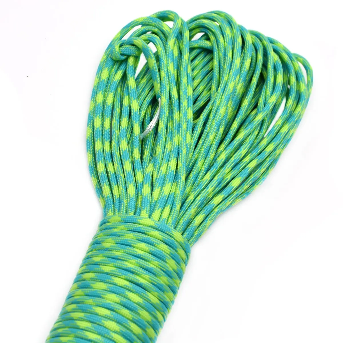 浅绿色批发远足野营 4毫米 paracord 550 ft 生存类型 7 股核心尼龙绳