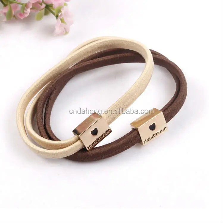Womens Alloy Metal Custom Elastic Hair Ties With Logo Fashion Hair Tie Accessory,Stretch
