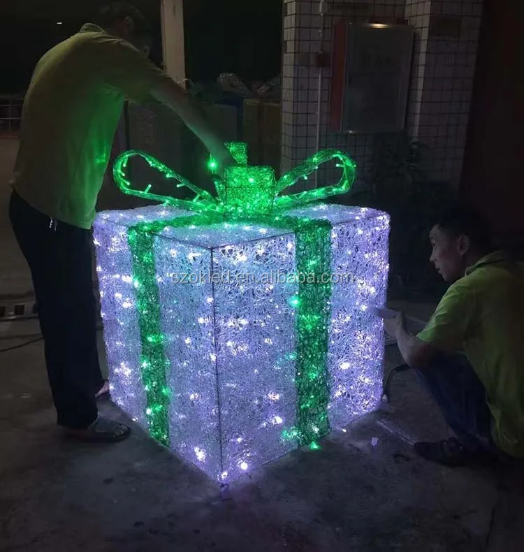 3d Box Gift Motif Light Gift Box 3d Motif Light,Yard Decoration Led