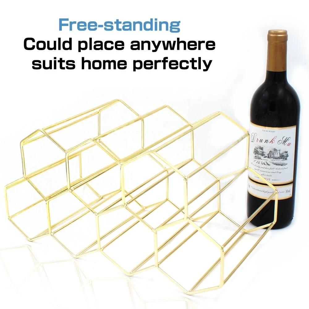 gold tabletop wine rack