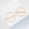 Large Custom Personalized Gold Name Earring Hoop for Women Fashion
