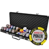100 200 300 400 500 600 1000 PCS Custom Printed Clay Plastic Poker Chips Gift Set in Silver Aluminium Case